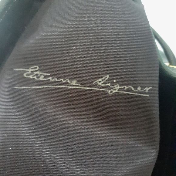 Vintage Etienne Aigner drawstring bucket bag Hunter Green OS ethan agner - Picture 5 of 7